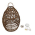 GloboStar® TAHITI 00711 Vintage Κρεμαστό Φωτιστικό Οροφής Μονόφωτο Καφέ Ξύλινο Bamboo Φ38 x Y50cm - ledmania.gr
