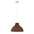GloboStar® MAYOTTE 00725 Vintage Κρεμαστό Φωτιστικό Οροφής Μονόφωτο Καφέ Ξύλινο Bamboo Φ40 x Y28cm - ledmania.gr