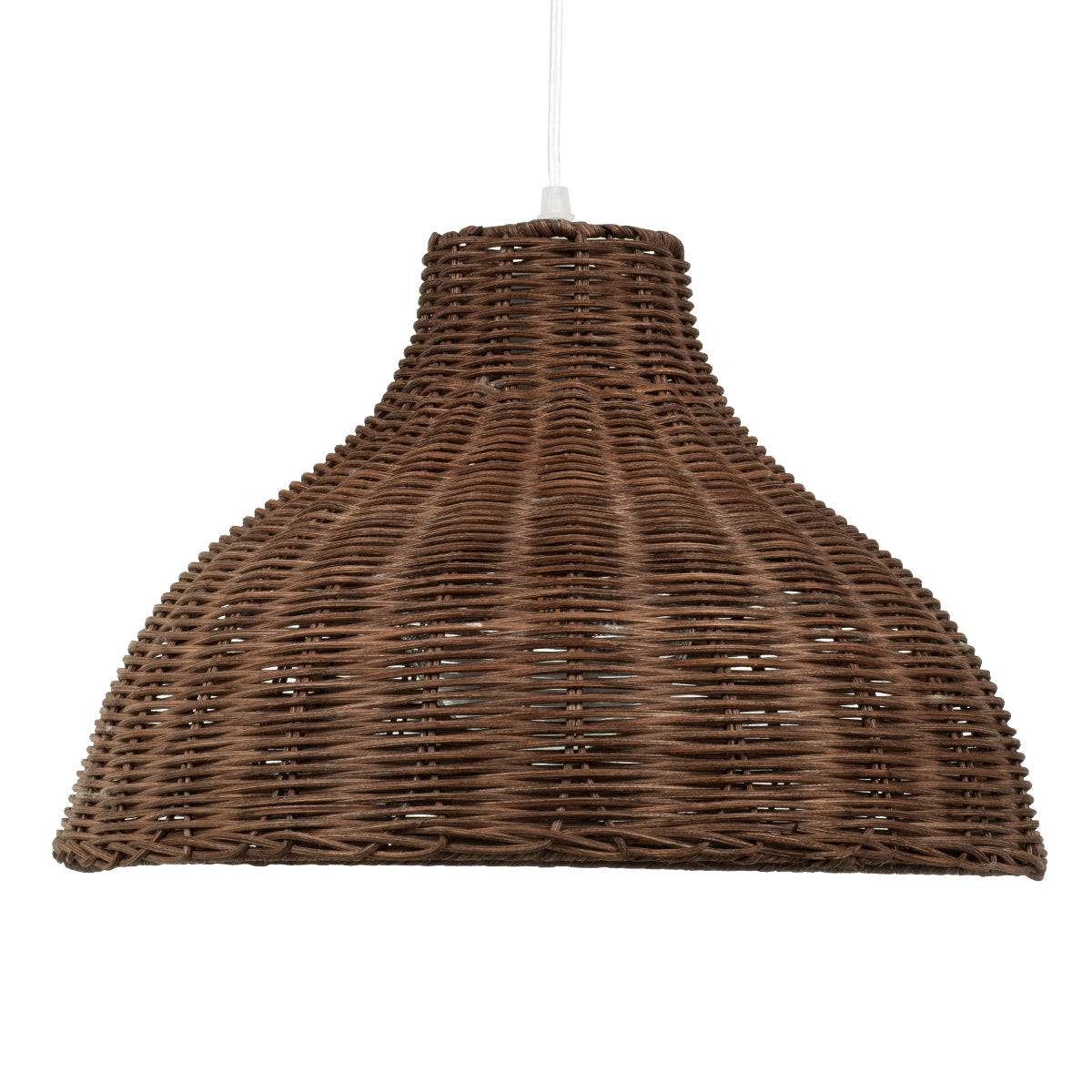 GloboStar® MAYOTTE 00725 Vintage Κρεμαστό Φωτιστικό Οροφής Μονόφωτο Καφέ Ξύλινο Bamboo Φ40 x Y28cm - ledmania.gr