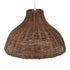 GloboStar® MAYOTTE 00725 Vintage Κρεμαστό Φωτιστικό Οροφής Μονόφωτο Καφέ Ξύλινο Bamboo Φ40 x Y28cm - ledmania.gr