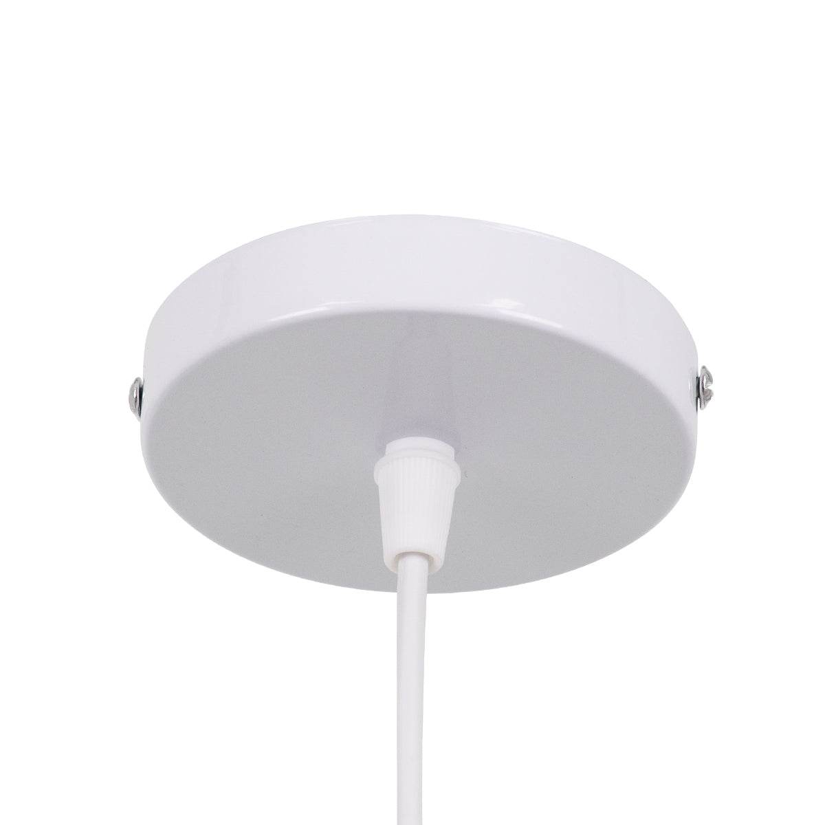 GloboStar® SANTOR 00729 Vintage Κρεμαστό Φωτιστικό Οροφής Μονόφωτο Λευκό - Μπλε Καμπάνα με Σχοινί Φ50 x Υ50cm - ledmania.gr