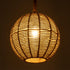 GloboStar® MANDALA 00731 Vintage Κρεμαστό Φωτιστικό Οροφής Μονόφωτο Πλέγμα με Μπεζ Σχοινί Φ30 x Υ30cm - ledmania.gr