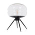 GloboStar® JAVAN 00736 Μοντέρνο Επιτραπέζιο Φωτιστικό Πορτατίφ Λαμπατέρ Μονόφωτο Διάφανο Γυάλινο Μαύρο Μεταλλικό Φ30 x Υ19cm - ledmania.gr