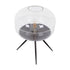 GloboStar® JAVAN 00736 Μοντέρνο Επιτραπέζιο Φωτιστικό Πορτατίφ Λαμπατέρ Μονόφωτο Διάφανο Γυάλινο Μαύρο Μεταλλικό Φ30 x Υ19cm - ledmania.gr