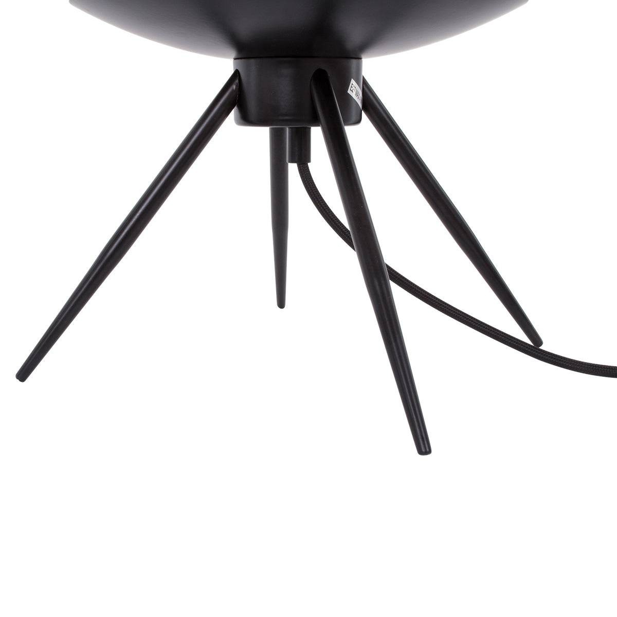 GloboStar® JAVAN 00736 Μοντέρνο Επιτραπέζιο Φωτιστικό Πορτατίφ Λαμπατέρ Μονόφωτο Διάφανο Γυάλινο Μαύρο Μεταλλικό Φ30 x Υ19cm - ledmania.gr
