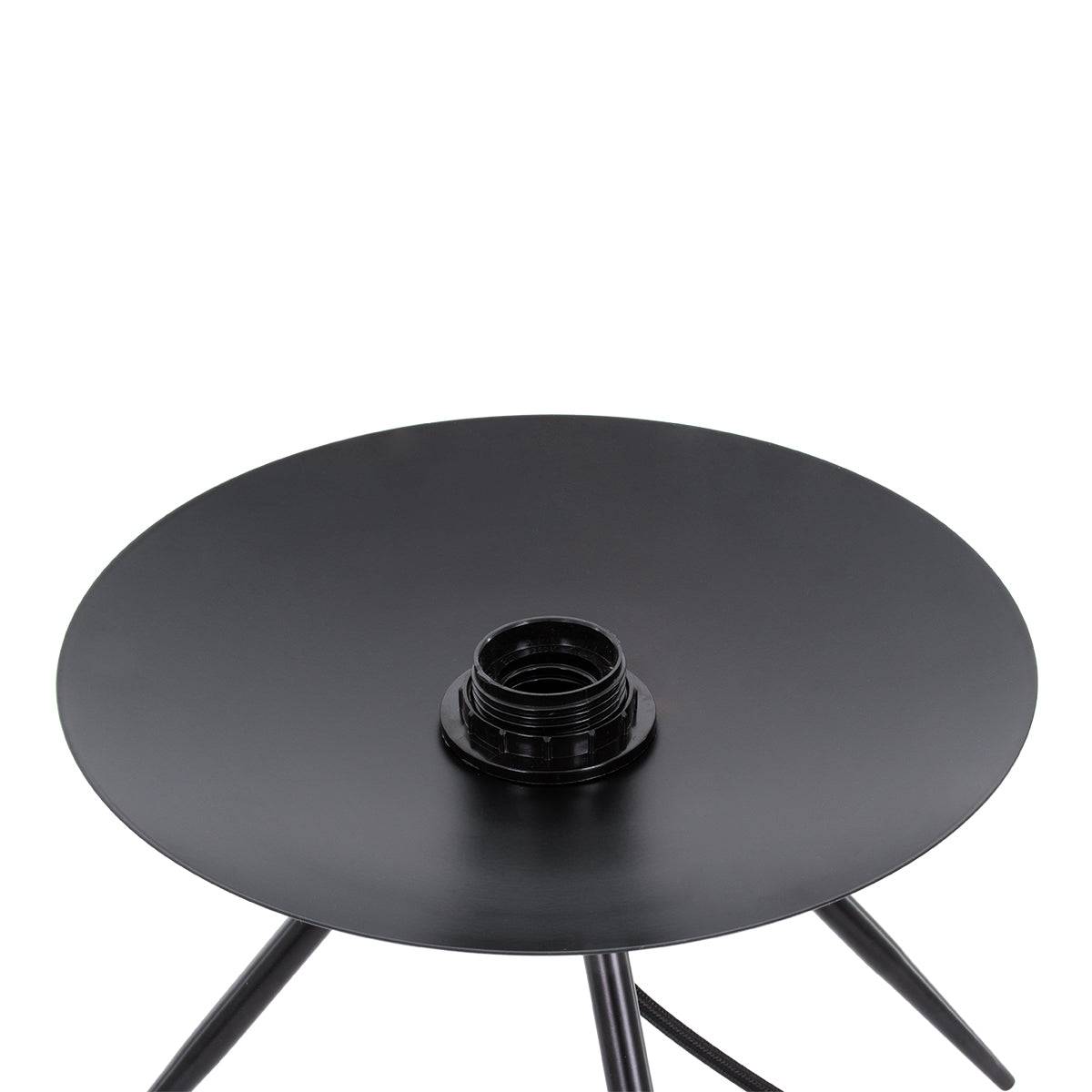 GloboStar® JAVAN 00736 Μοντέρνο Επιτραπέζιο Φωτιστικό Πορτατίφ Λαμπατέρ Μονόφωτο Διάφανο Γυάλινο Μαύρο Μεταλλικό Φ30 x Υ19cm - ledmania.gr