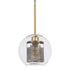 GloboStar® AVERY 00739 Μοντέρνο Κρεμαστό Φωτιστικό Οροφής Μονόφωτο Διάφανο Γυάλινο με Χρυσό Μεταλλικό Πλέγμα Φ18 x Υ38cm - ledmania.gr