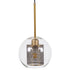 GloboStar® AVERY 00739 Μοντέρνο Κρεμαστό Φωτιστικό Οροφής Μονόφωτο Διάφανο Γυάλινο με Χρυσό Μεταλλικό Πλέγμα Φ18 x Υ38cm - ledmania.gr