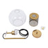 GloboStar® AVERY 00739 Μοντέρνο Κρεμαστό Φωτιστικό Οροφής Μονόφωτο Διάφανο Γυάλινο με Χρυσό Μεταλλικό Πλέγμα Φ18 x Υ38cm - ledmania.gr