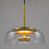 GloboStar® CHARLOTTE 00742 Μοντέρνο Κρεμαστό Φωτιστικό Οροφής Μονόφωτο Διάφανο Γυάλινο Χρυσό Μεταλλικό CREE LED 5W 500lm 180° AC 85-265V Θερμό Λευκό 2700K Φ23 x Υ23cm - ledmania.gr