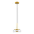 GloboStar® CHARLOTTE 00742 Μοντέρνο Κρεμαστό Φωτιστικό Οροφής Μονόφωτο Διάφανο Γυάλινο Χρυσό Μεταλλικό CREE LED 5W 500lm 180° AC 85-265V Θερμό Λευκό 2700K Φ23 x Υ23cm - ledmania.gr