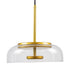 GloboStar® CHARLOTTE 00742 Μοντέρνο Κρεμαστό Φωτιστικό Οροφής Μονόφωτο Διάφανο Γυάλινο Χρυσό Μεταλλικό CREE LED 5W 500lm 180° AC 85-265V Θερμό Λευκό 2700K Φ23 x Υ23cm - ledmania.gr