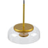 GloboStar® CHARLOTTE 00742 Μοντέρνο Κρεμαστό Φωτιστικό Οροφής Μονόφωτο Διάφανο Γυάλινο Χρυσό Μεταλλικό CREE LED 5W 500lm 180° AC 85-265V Θερμό Λευκό 2700K Φ23 x Υ23cm - ledmania.gr