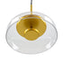 GloboStar® CHARLOTTE 00742 Μοντέρνο Κρεμαστό Φωτιστικό Οροφής Μονόφωτο Διάφανο Γυάλινο Χρυσό Μεταλλικό CREE LED 5W 500lm 180° AC 85-265V Θερμό Λευκό 2700K Φ23 x Υ23cm - ledmania.gr