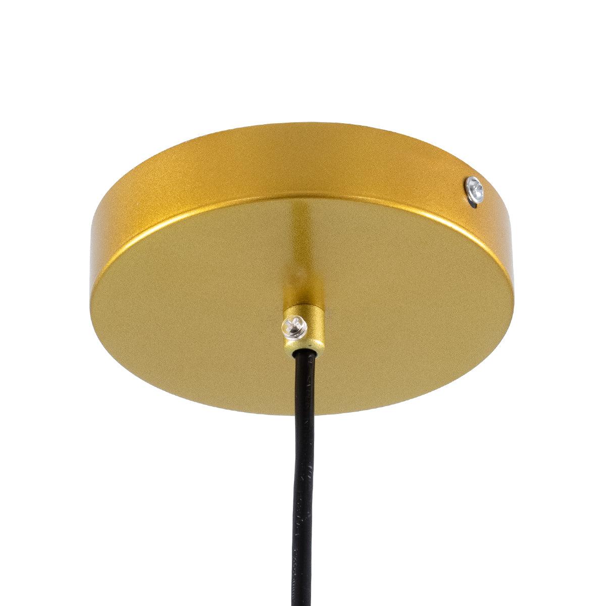 GloboStar® CHARLOTTE 00742 Μοντέρνο Κρεμαστό Φωτιστικό Οροφής Μονόφωτο Διάφανο Γυάλινο Χρυσό Μεταλλικό CREE LED 5W 500lm 180° AC 85-265V Θερμό Λευκό 2700K Φ23 x Υ23cm - ledmania.gr