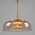 GloboStar® CHARLOTTE 00744 Μοντέρνο Κρεμαστό Φωτιστικό Οροφής Μονόφωτο Μελί Γυάλινο Χρυσό Μεταλλικό CREE LED 5W 500lm 180° AC 85-265V Θερμό Λευκό 2700K Φ23 x Υ23cm - ledmania.gr