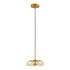 GloboStar® CHARLOTTE 00744 Μοντέρνο Κρεμαστό Φωτιστικό Οροφής Μονόφωτο Μελί Γυάλινο Χρυσό Μεταλλικό CREE LED 5W 500lm 180° AC 85-265V Θερμό Λευκό 2700K Φ23 x Υ23cm - ledmania.gr