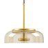 GloboStar® CHARLOTTE 00744 Μοντέρνο Κρεμαστό Φωτιστικό Οροφής Μονόφωτο Μελί Γυάλινο Χρυσό Μεταλλικό CREE LED 5W 500lm 180° AC 85-265V Θερμό Λευκό 2700K Φ23 x Υ23cm - ledmania.gr