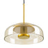 GloboStar® CHARLOTTE 00744 Μοντέρνο Κρεμαστό Φωτιστικό Οροφής Μονόφωτο Μελί Γυάλινο Χρυσό Μεταλλικό CREE LED 5W 500lm 180° AC 85-265V Θερμό Λευκό 2700K Φ23 x Υ23cm - ledmania.gr