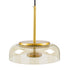GloboStar® CHARLOTTE 00744 Μοντέρνο Κρεμαστό Φωτιστικό Οροφής Μονόφωτο Μελί Γυάλινο Χρυσό Μεταλλικό CREE LED 5W 500lm 180° AC 85-265V Θερμό Λευκό 2700K Φ23 x Υ23cm - ledmania.gr