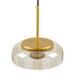 GloboStar® CHARLOTTE 00744 Μοντέρνο Κρεμαστό Φωτιστικό Οροφής Μονόφωτο Μελί Γυάλινο Χρυσό Μεταλλικό CREE LED 5W 500lm 180° AC 85-265V Θερμό Λευκό 2700K Φ23 x Υ23cm - ledmania.gr