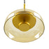 GloboStar® CHARLOTTE 00744 Μοντέρνο Κρεμαστό Φωτιστικό Οροφής Μονόφωτο Μελί Γυάλινο Χρυσό Μεταλλικό CREE LED 5W 500lm 180° AC 85-265V Θερμό Λευκό 2700K Φ23 x Υ23cm - ledmania.gr