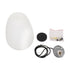 GloboStar® FREYA 00745 Μοντέρνο Κρεμαστό Φωτιστικό Οροφής Μονόφωτο Λευκό Γυάλινο Φ24 x Υ35cm - ledmania.gr