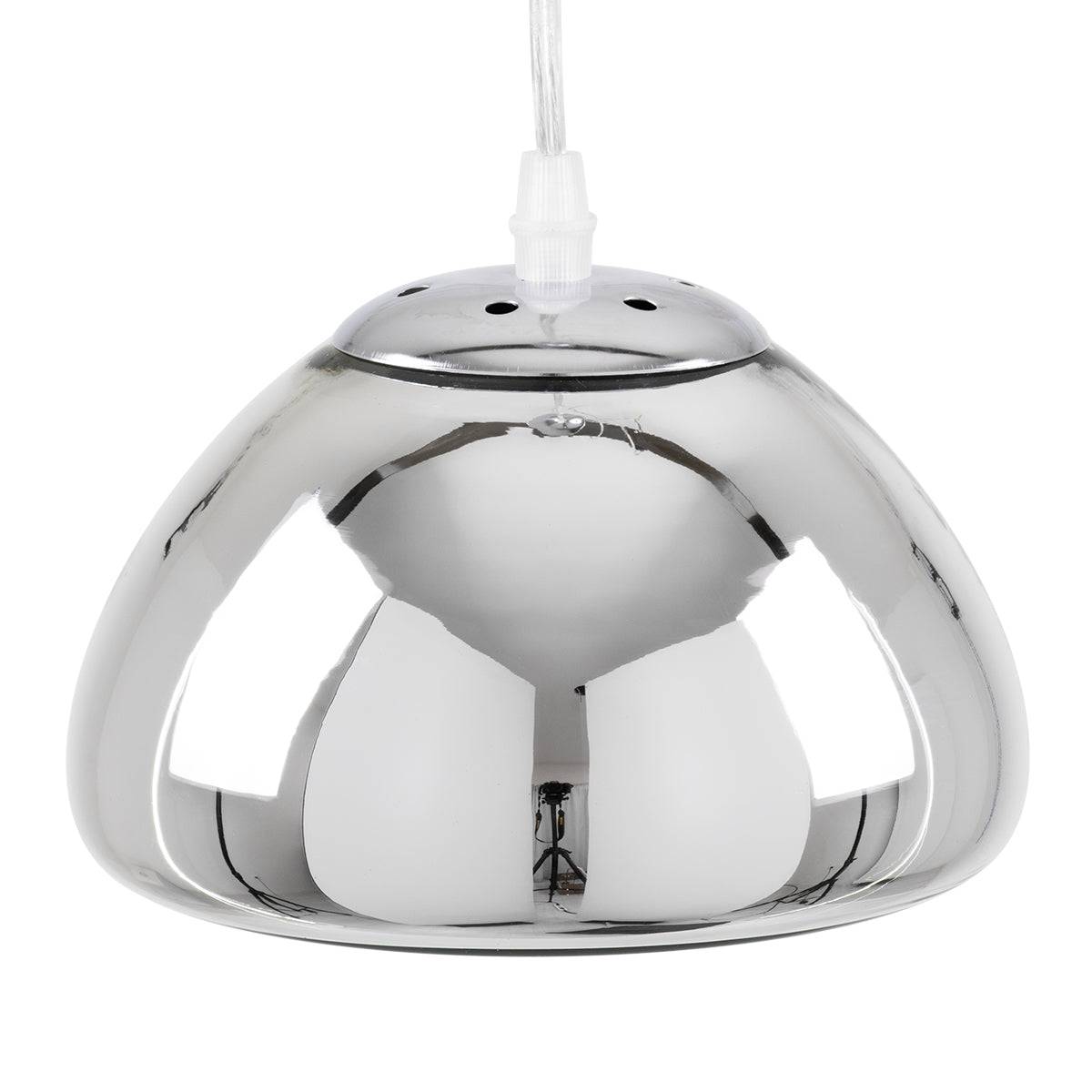 GloboStar® CRISTIN 00756 Μοντέρνο Κρεμαστό Φωτιστικό Οροφής Μονόφωτο 1 x G4 AC 230V Ασημί Νίκελ Γυάλινο Φ18 x Υ13cm - ledmania.gr