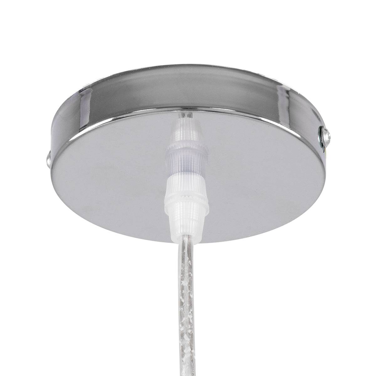 GloboStar® CRISTIN 00756 Μοντέρνο Κρεμαστό Φωτιστικό Οροφής Μονόφωτο 1 x G4 AC 230V Ασημί Νίκελ Γυάλινο Φ18 x Υ13cm - ledmania.gr