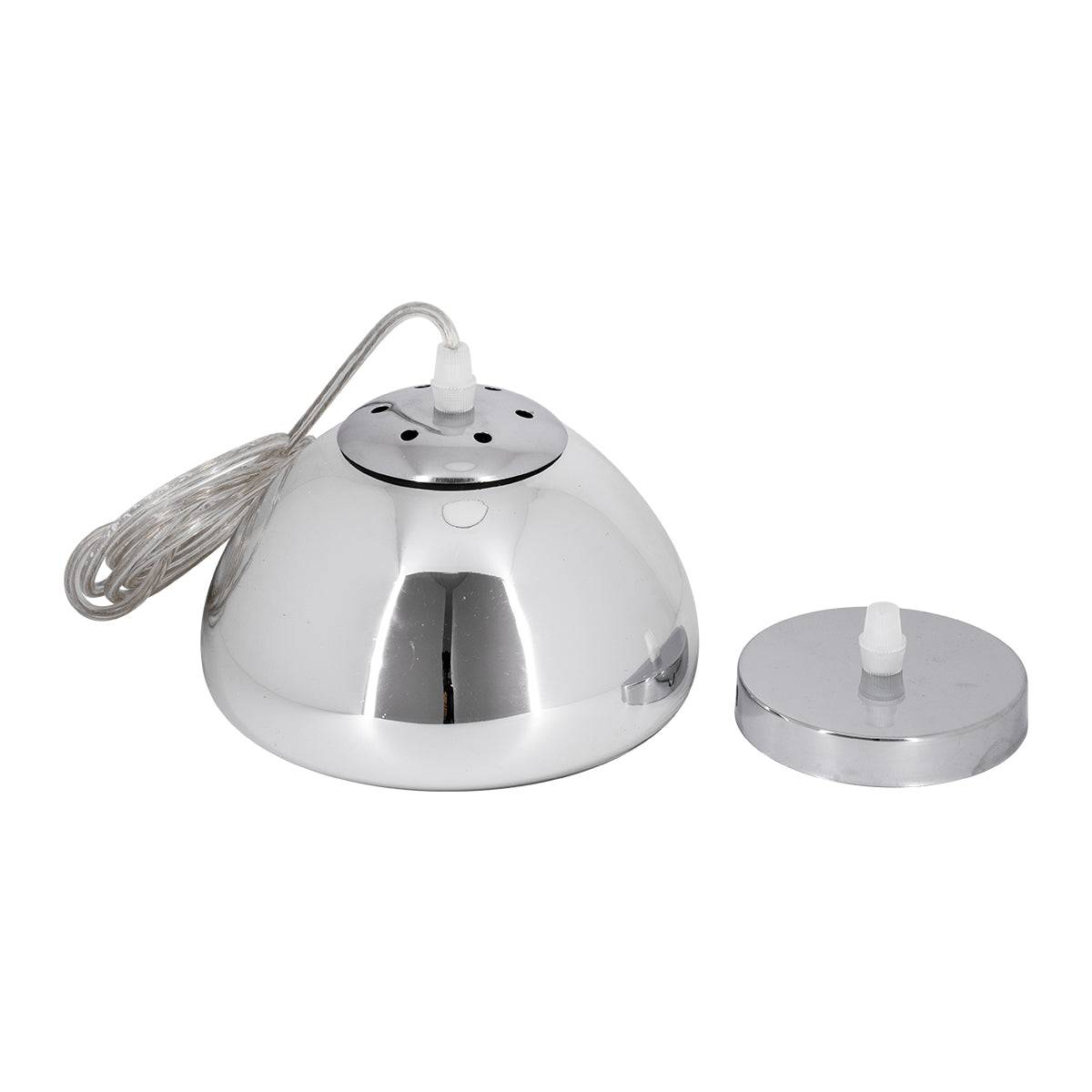 GloboStar® CRISTIN 00756 Μοντέρνο Κρεμαστό Φωτιστικό Οροφής Μονόφωτο 1 x G4 AC 230V Ασημί Νίκελ Γυάλινο Φ18 x Υ13cm - ledmania.gr