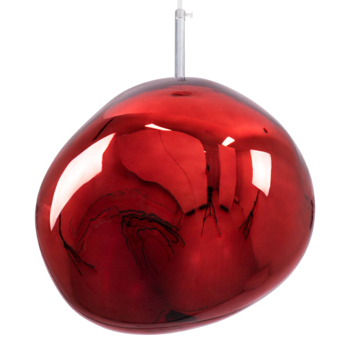 GloboStar® DIXAR 00762 Μοντέρνο Κρεμαστό Φωτιστικό Οροφής Μονόφωτο Γυάλινο Κόκκινο Φ28 x Υ40cm - ledmania.gr