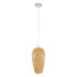 GloboStar® SAN TROPEZ 00764 Vintage Κρεμαστό Φωτιστικό Οροφής Μονόφωτο Μπεζ Ξύλινο Bamboo Φ19 x Υ42cm - ledmania.gr