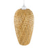 GloboStar® SAN TROPEZ 00764 Vintage Κρεμαστό Φωτιστικό Οροφής Μονόφωτο Μπεζ Ξύλινο Bamboo Φ19 x Υ42cm - ledmania.gr