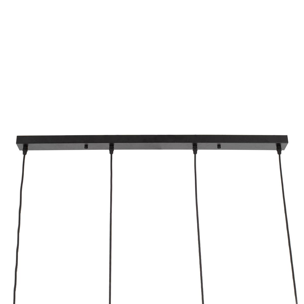 GloboStar® OLVERO 00775 Μοντέρνο Κρεμαστό Φωτιστικό Οροφής Πολύφωτο Μαύρο Χρυσό Μεταλλικό Πλέγμα Μ90 x Π18 x Y130cm - ledmania.gr