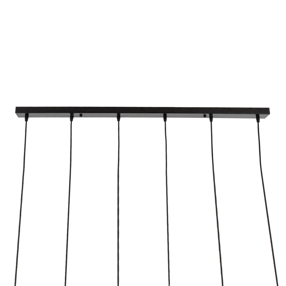 GloboStar® OLVERO 00776 Μοντέρνο Κρεμαστό Φωτιστικό Οροφής Πολύφωτο Μαύρο Χρυσό Μεταλλικό Πλέγμα Μ110 x Π18 x Y130cm - ledmania.gr