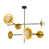 GloboStar® JOLIET 00780 Μοντέρνο Φωτιστικό Οροφής Πολύφωτο 6 x G9 AC 230V Μαύρο - Χρυσό Μεταλλικό Πλέγμα Φ93 x Υ87cm - ledmania.gr