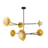 GloboStar® JOLIET 00780 Μοντέρνο Φωτιστικό Οροφής Πολύφωτο 6 x G9 AC 230V Μαύρο - Χρυσό Μεταλλικό Πλέγμα Φ93 x Υ87cm - ledmania.gr