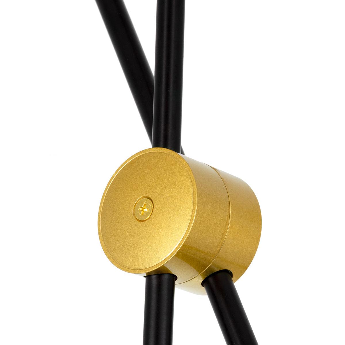 GloboStar® JOLIET 00780 Μοντέρνο Φωτιστικό Οροφής Πολύφωτο 6 x G9 AC 230V Μαύρο - Χρυσό Μεταλλικό Πλέγμα Φ93 x Υ87cm - ledmania.gr