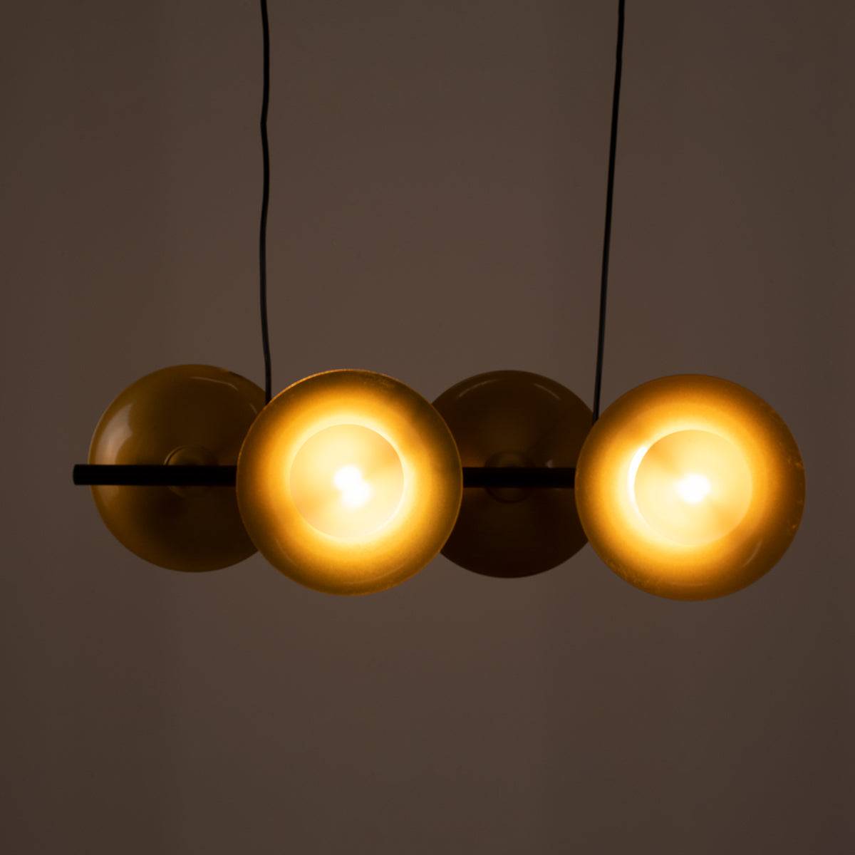 GloboStar® JOLIET 00782 Μοντέρνο Κρεμαστό Φωτιστικό Οροφής Πολύφωτο 4 x G9 AC 230V Μαύρο - Χρυσό Μεταλλικό Πλέγμα Μ65 x Π28 x Υ20cm - ledmania.gr
