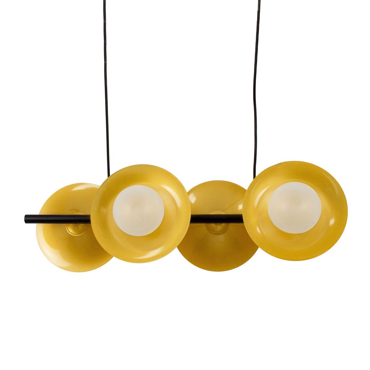 GloboStar® JOLIET 00782 Μοντέρνο Κρεμαστό Φωτιστικό Οροφής Πολύφωτο 4 x G9 AC 230V Μαύρο - Χρυσό Μεταλλικό Πλέγμα Μ65 x Π28 x Υ20cm - ledmania.gr