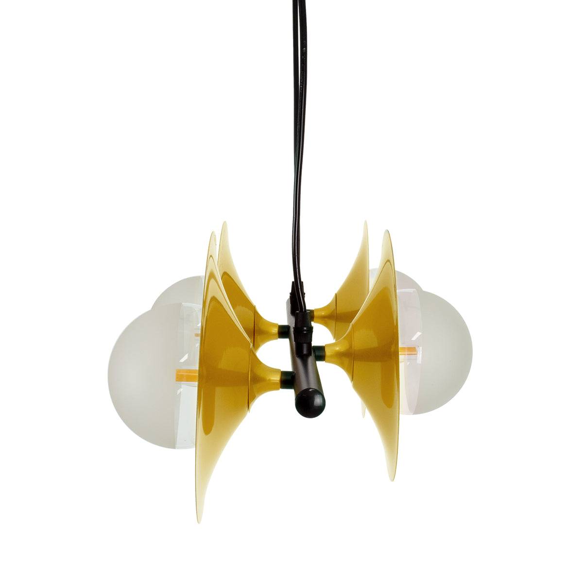 GloboStar® JOLIET 00782 Μοντέρνο Κρεμαστό Φωτιστικό Οροφής Πολύφωτο 4 x G9 AC 230V Μαύρο - Χρυσό Μεταλλικό Πλέγμα Μ65 x Π28 x Υ20cm - ledmania.gr