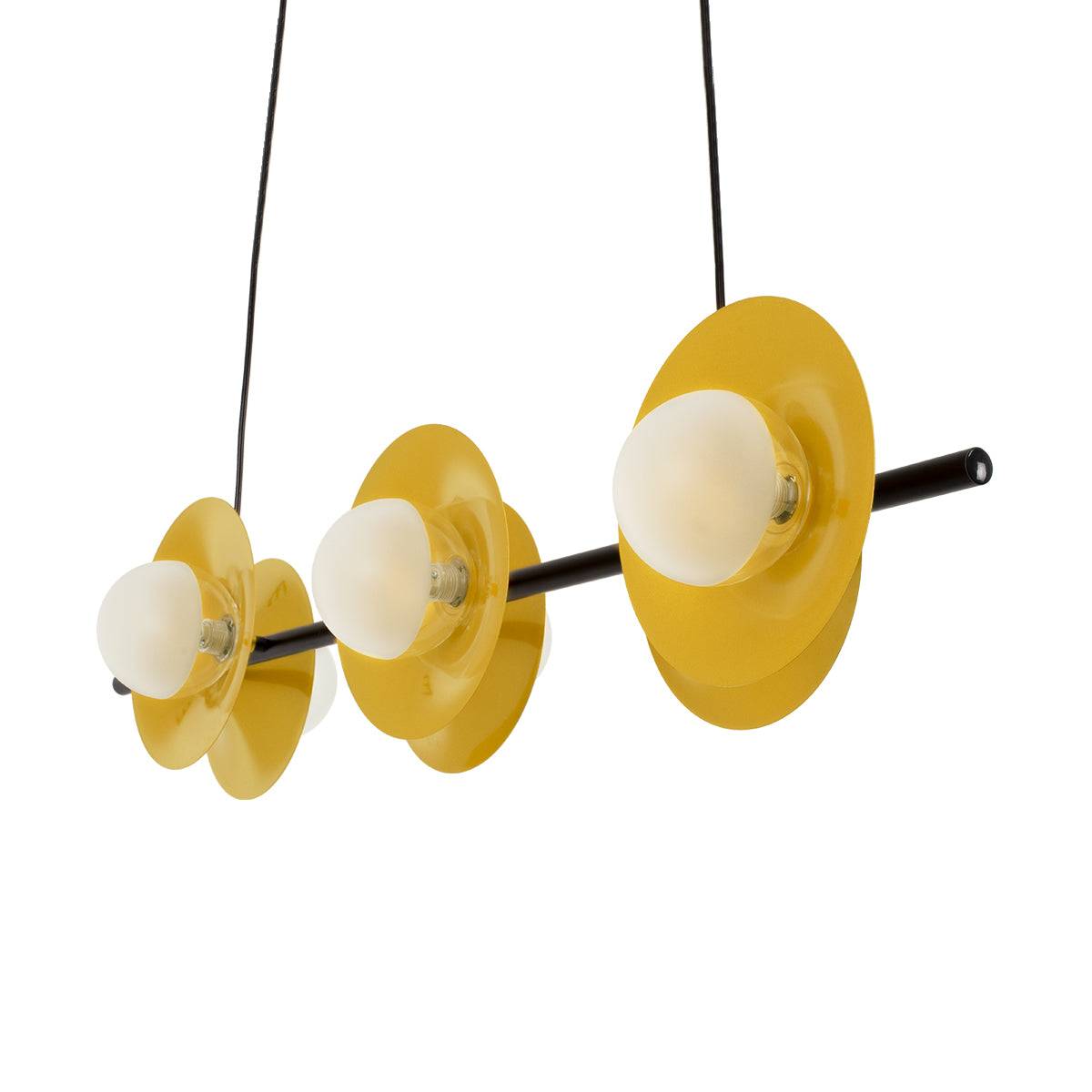 GloboStar® JOLIET 00783 Μοντέρνο Κρεμαστό Φωτιστικό Οροφής Πολύφωτο 6 x G9 AC 230V Μαύρο - Χρυσό Μεταλλικό Πλέγμα Μ95 x Π28 x Υ20cm - ledmania.gr