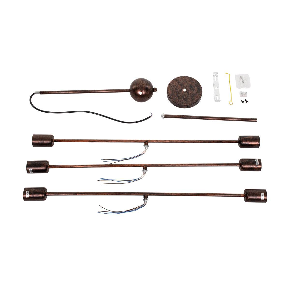 GloboStar® ZANE 00785 Μοντέρνο Φωτιστικό Οροφής Πολύφωτο Χάλκινο Μεταλλικό Ράγα Φ70 x Y100cm - ledmania.gr