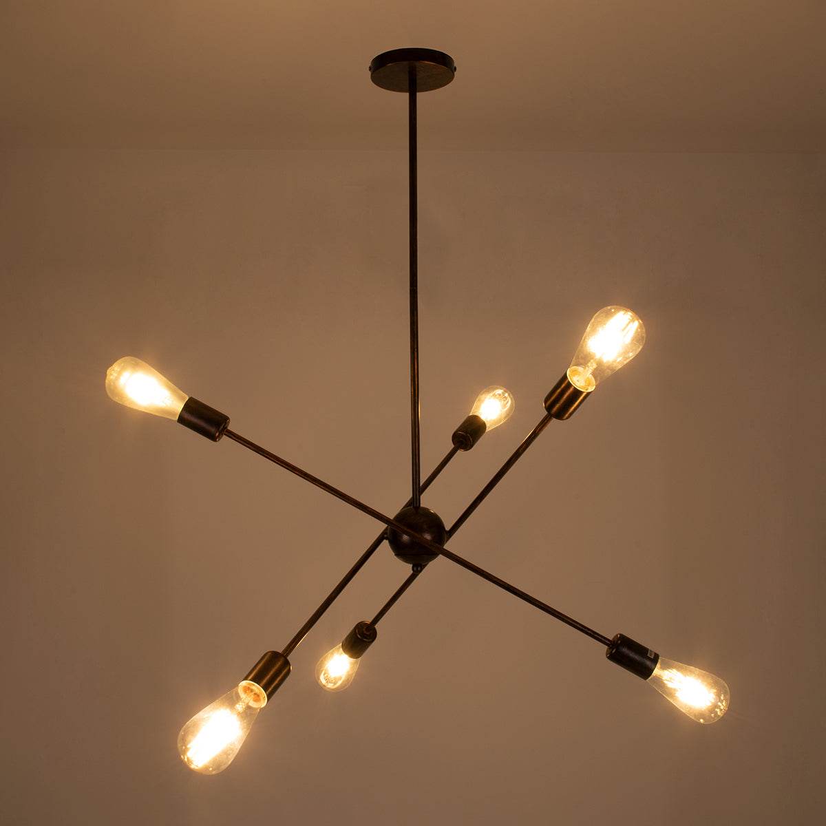 GloboStar® ZANE 00785 Μοντέρνο Φωτιστικό Οροφής Πολύφωτο Χάλκινο Μεταλλικό Ράγα Φ70 x Y100cm - ledmania.gr