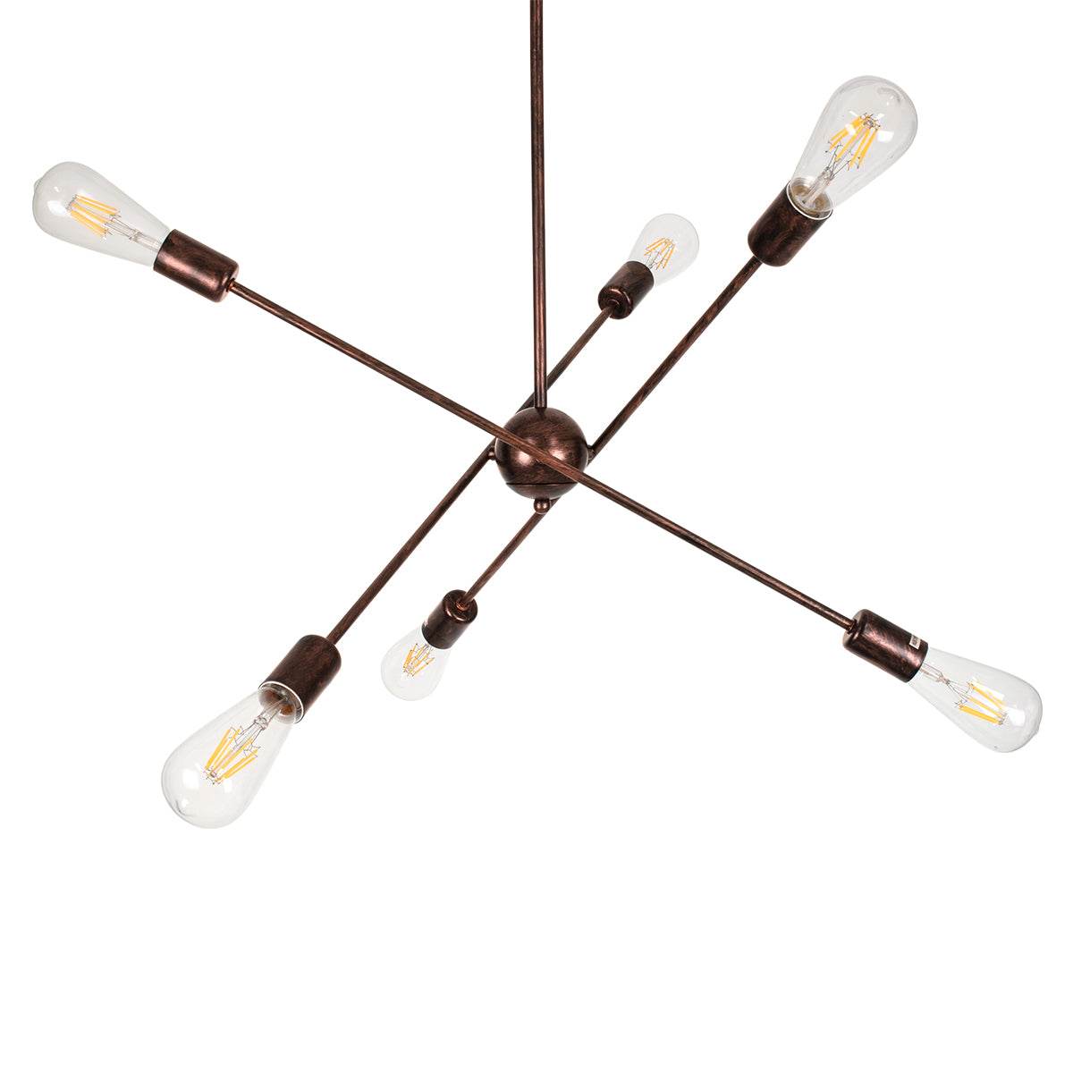 GloboStar® ZANE 00785 Μοντέρνο Φωτιστικό Οροφής Πολύφωτο Χάλκινο Μεταλλικό Ράγα Φ70 x Y100cm - ledmania.gr