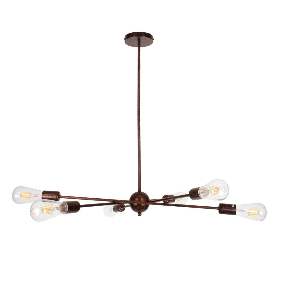 GloboStar® ZANE 00785 Μοντέρνο Φωτιστικό Οροφής Πολύφωτο Χάλκινο Μεταλλικό Ράγα Φ70 x Y100cm - ledmania.gr