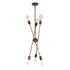 GloboStar® ZANE 00785 Μοντέρνο Φωτιστικό Οροφής Πολύφωτο Χάλκινο Μεταλλικό Ράγα Φ70 x Y100cm - ledmania.gr