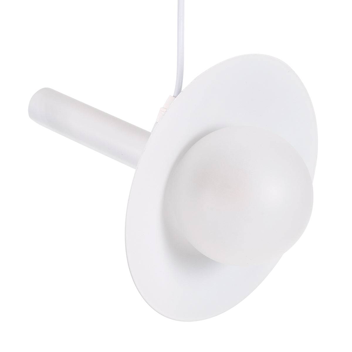 GloboStar® CELEST 00790 Μοντέρνο Μεταλλικό Κρεμαστό Φωτιστικό Οροφής Ανάρτηση με Ντουί G9 Μονόφωτο Λευκό με Λευκό Γυαλί Φ20 x Y26.5cm - ledmania.gr