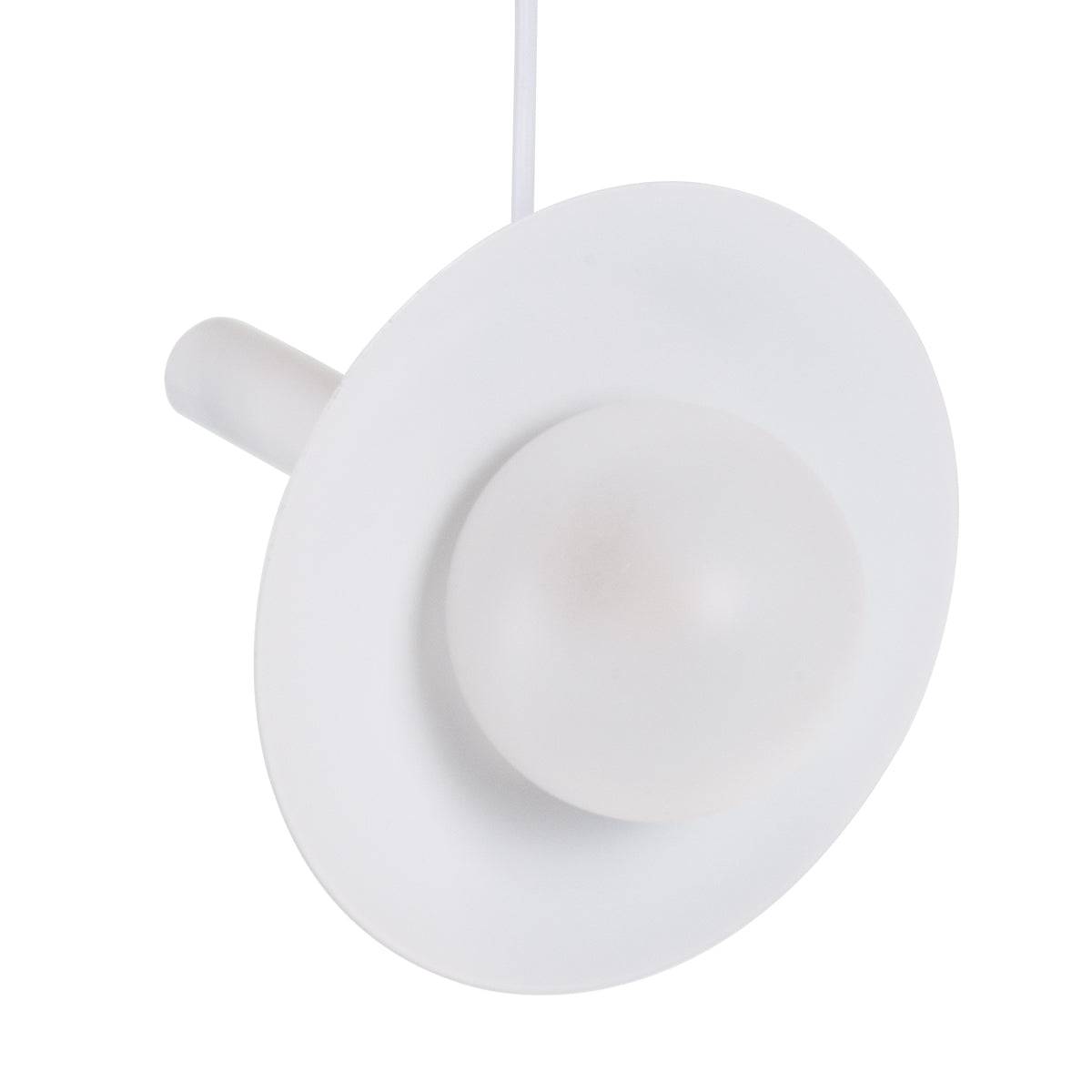 GloboStar® CELEST 00790 Μοντέρνο Μεταλλικό Κρεμαστό Φωτιστικό Οροφής Ανάρτηση με Ντουί G9 Μονόφωτο Λευκό με Λευκό Γυαλί Φ20 x Y26.5cm - ledmania.gr
