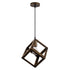 GloboStar® CUBE 00803 Μοντέρνο Κρεμαστό Φωτιστικό Οροφής Μονόφωτο 1 x E27 Χρυσό Σκουριά Μεταλλικό Πλέγμα Μ25 x Π25 x Υ25cm - ledmania.gr